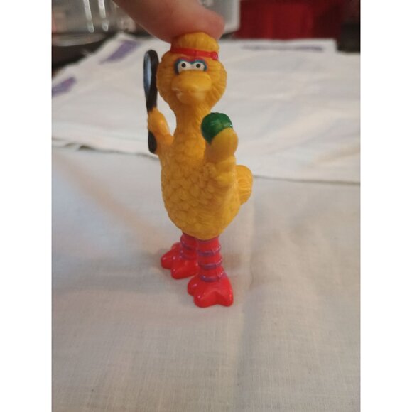 Vintage Big Bird Tennis Ball‎ Racquet PVC Figure Muppets Tara Toy Cake Topper 3" - Picture 3 of 8